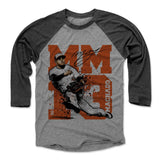 Mens Baseball T-Shirt Black / Heather Gray