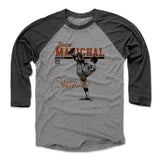 Mens Baseball T-Shirt Black / Heather Gray