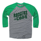 Mens Baseball T-Shirt Green / Heather Gray