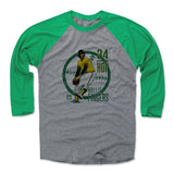 Mens Baseball T-Shirt Green / Heather Gray