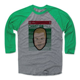 Mens Baseball T-Shirt Green / Heather Gray