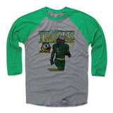 Mens Baseball T-Shirt Green / Heather Gray
