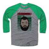 Mens Baseball T-Shirt Green / Heather Gray