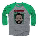 Mens Baseball T-Shirt Green / Heather Gray