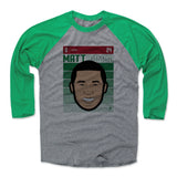 Mens Baseball T-Shirt Green / Heather Gray