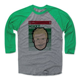 Mens Baseball T-Shirt Green / Heather Gray