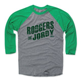 Mens Baseball T-Shirt Green / Heather Gray