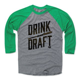 Mens Baseball T-Shirt Green / Heather Gray