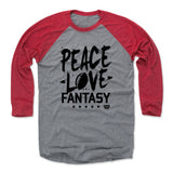 Mens Baseball T-Shirt Red / Heather Gray