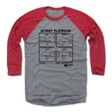 Mens Baseball T-Shirt Red / Heather Gray