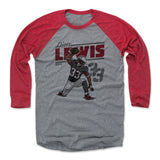 Mens Baseball T-Shirt Red / Heather Gray