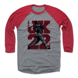 Mens Baseball T-Shirt Red / Heather Gray