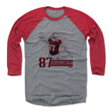 Mens Baseball T-Shirt Red / Heather Gray
