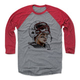 Mens Baseball T-Shirt Red / Heather Gray
