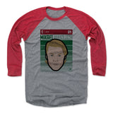 Mens Baseball T-Shirt Red / Heather Gray