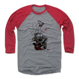 Mens Baseball T-Shirt Red / Heather Gray