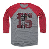 Mens Baseball T-Shirt Red / Heather Gray