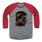 Mens Baseball T-Shirt Red / Heather Gray