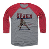 Mens Baseball T-Shirt Red / Heather Gray