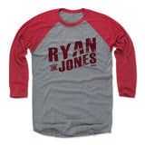 Mens Baseball T-Shirt Red / Heather Gray