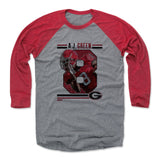 Mens Baseball T-Shirt Red / Heather Gray