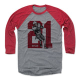 Mens Baseball T-Shirt Red / Heather Gray