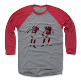 Mens Baseball T-Shirt Red / Heather Gray