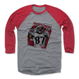 Mens Baseball T-Shirt Red / Heather Gray