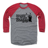 Mens Baseball T-Shirt Red / Heather Gray