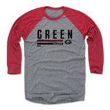 Mens Baseball T-Shirt Red / Heather Gray