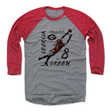 Mens Baseball T-Shirt Red / Heather Gray