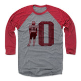 Mens Baseball T-Shirt Red / Heather Gray