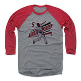 Mens Baseball T-Shirt Red / Heather Gray