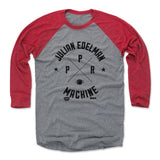 Mens Baseball T-Shirt Red / Heather Gray