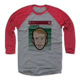 Mens Baseball T-Shirt Red / Heather Gray