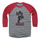 Mens Baseball T-Shirt Red / Heather Gray
