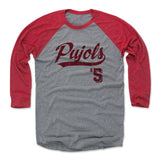 Mens Baseball T-Shirt Red / Heather Gray