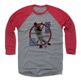 Mens Baseball T-Shirt Red / Heather Gray