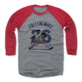 Mens Baseball T-Shirt Red / Heather Gray