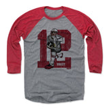 Mens Baseball T-Shirt Red / Heather Gray