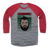 Mens Baseball T-Shirt Red / Heather Gray