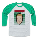 Mens Baseball T-Shirt Green / Ash