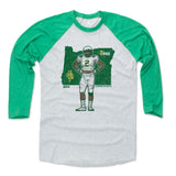Mens Baseball T-Shirt Green / Ash