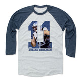 Mens Baseball T-Shirt Indigo / Ash
