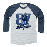Mens Baseball T-Shirt Indigo / Ash