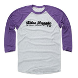 Mens Baseball T-Shirt Purple / Ash