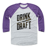 Mens Baseball T-Shirt Purple / Ash