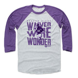 Mens Baseball T-Shirt Purple / Ash