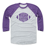 Mens Baseball T-Shirt Purple / Ash