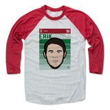 Mens Baseball T-Shirt Red / Ash